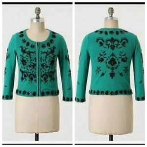 Anthro Laureate Lane vintage beaded cardigan M